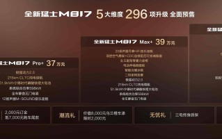 37万起正式预售！即刻下订全新猛士M817，尊享四重预售豪华权益！